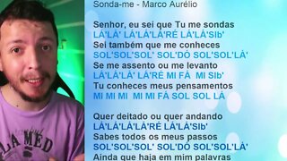 SONDA-ME - MARCO AURÉLIO - Tutorial flauta doce contralto com notas melódicas na tela