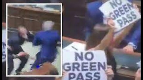 Chaos In Italian Parliament As MPs Protest Mandatory Covid ‘Green Pass’