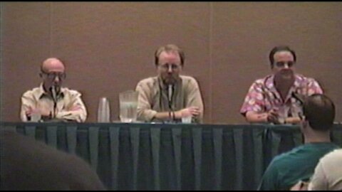 Will Eisner, John Byrne, and George Perez in a Panel