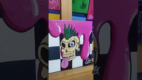 Here's A Painting Of Chester The Punk Skull #art #fineart #expensiveart #punk #skull