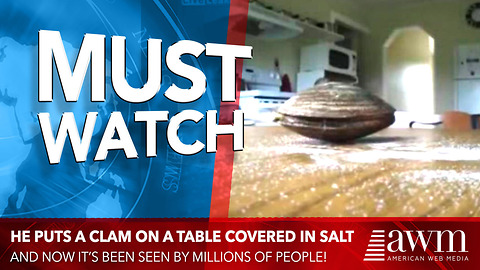 He Puts A Clam On A Table Covered In Salt, Video Has Been Seen By 2 Million People Already