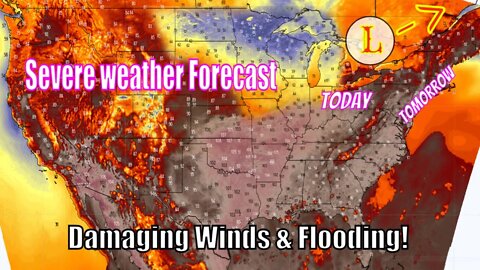 Severe Weather Forecast Today & Tomorrow, Flooding, Damaging Winds! - The Weatherman Plus