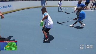 Local kids inspired to play street hockey by the Lightning