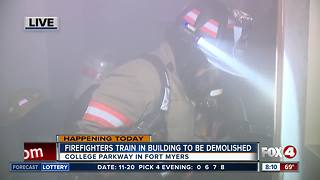 Firefighters training in building set for demolition - 8am live report