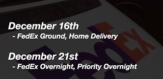 Deadlines for holiday shipping