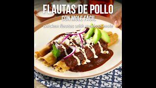 Chicken Flutes with Easy Mole