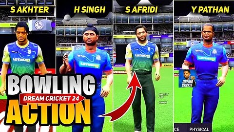 Top 5 Bowling Action in Dream Cricket 24 🔥Afridi - Harbhajan - Shoaib Akhtar #dc24 #dreamcricket24