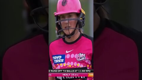 Alyssa Healy and Ellyse Perry in the middle needing 177 to win