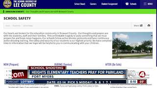 Teachers at Heights Elementary School pray for Parkland