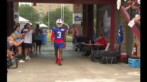 Buffalo Bills safety Damar Hamlin on the field at training camp