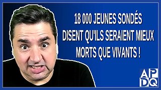 18000 jeunes sondés disent qu'ils seraient mieux morts que vivants