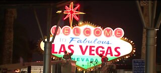 Las Vegas Sign turning green on St. Patrick's Day