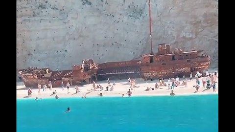 This beach is one of a kind! 🚢 🇬🇷 ☀️