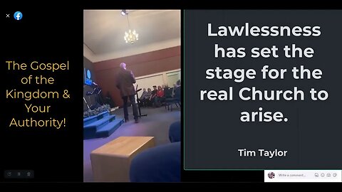 Tim FB Lawlessness Set Stage for Church Gospel Kingdom 1