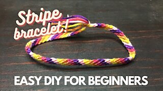 Easy DIY Candy Stripe Friendship Bracelet Tutorial for Beginners