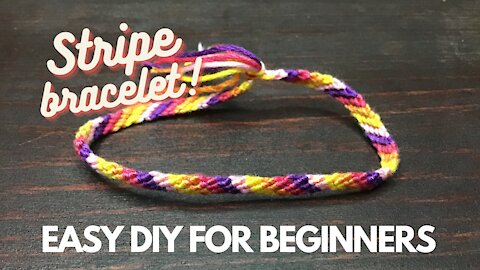 Easy DIY Candy Stripe Friendship Bracelet Tutorial for Beginners