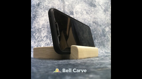 Bell Carve Solid Wood Tablet & Phone Stand