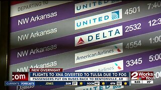 Flights to XNA diverted to Tulsa due to fog