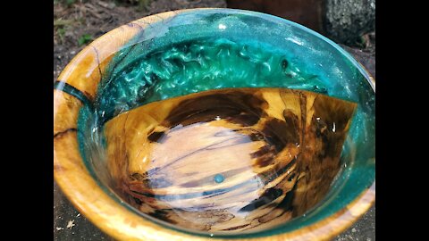 Teal Spalted Sycamore Bowl Total Boat Resin