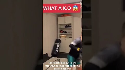 Son knocks dad out in one uppercut during practice boxing session #shorts