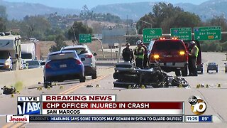 CHP officer suffers major injuries in crash on SR-78