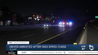 Driver arrested after high-speed chase in El Cajon