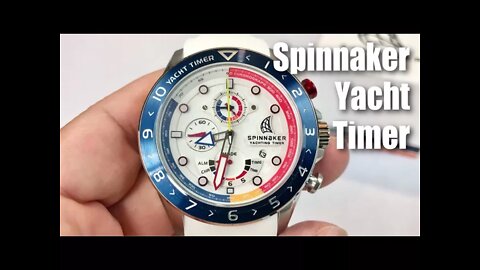 A look at the beautiful white Spinnaker SP-5049-2 Amalfi Yacht Timer Chronograph Watch