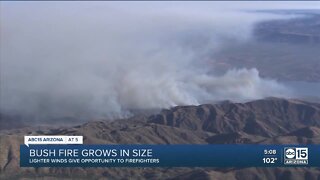 Bush fire grows to more than 114,000 acres