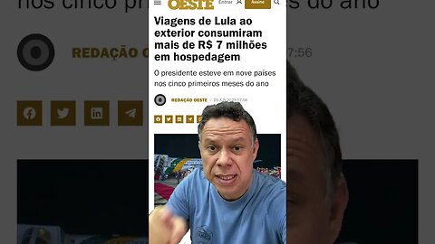 Viagens de Lula ao exterior consumiram mais de R$ 7 milhões em hospedagem #shortsvideo