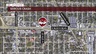 Westbound traffic on Busch Blvd closed after crash