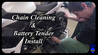Sharp's Garage - Battery Tender Install & Chain Cleaning