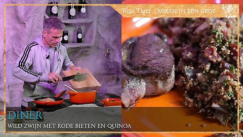 Diner: Wild zwijn met rode bieten en quinoa.