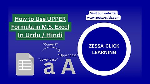 How to Use the UPPER Formula in M.S. Excel in Urdu / Hindi