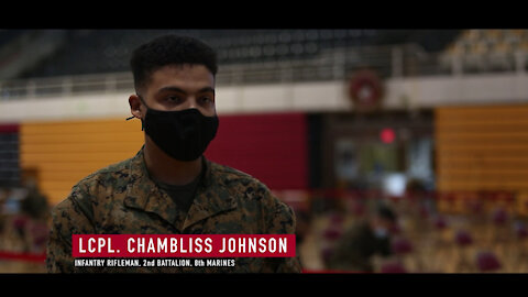 U.S. Marine Corps Lance Cpl. Chambliss Johnson Marine on the Street