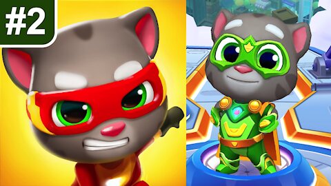 Talking Tom Hero Dash Gameplay #2 | Superhero Tom in GREEN SUIT