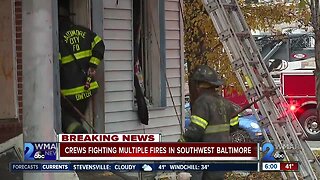 Multiple fires broke out in Southwest Baltimore from Sunday night into Monday