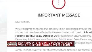Schools deal with the aftermath of the Oakland County water main break
