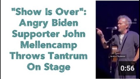 "Show Is Over": Angry Biden Supporter John Mellencamp Throws Tantrum On Stage