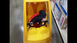 Baby Takes a Nap in His Toy Car – So CUTE