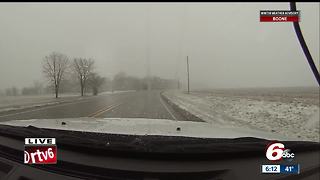 Out on the roads during the spring snow