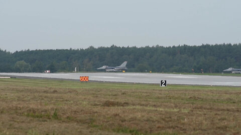 U.S. F-16 Fighting Falcon aircraft take off and land during ADR 21.3