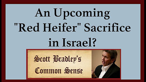 An Upcoming "Red Heifer" Sacrifice in Israel?