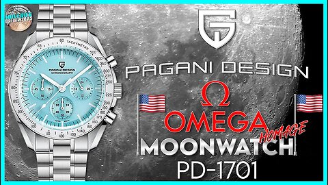 Incredible Quality! | Pagani Design 1701 Omega Moon Watch 100m MecaQuartz Chrono Unbox & Review