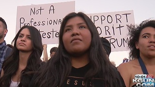 Hundreds protest against Trump at UA