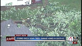Midday storms down trees, power lines