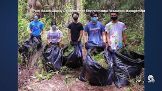 Students remove trash and invasive plants in Delray Beach