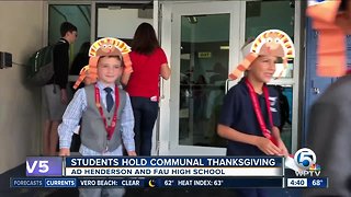 Students hold communal Thanksgiving at AD Henderson and FAU High School