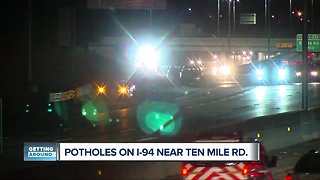 EB I-94 entrance ramp closed at 10 Mile in St. Clair Shores due to multiple potholes