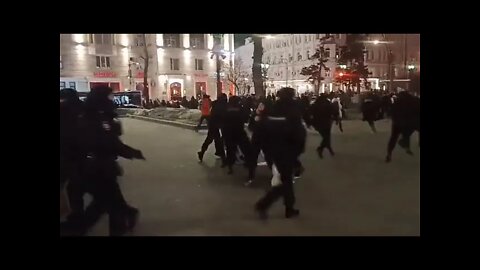 PROTESTORS IN RUSSIA IMMEDIATELY DETAINED BY POLICE
