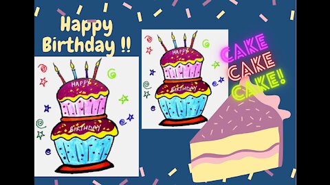 Draw A Birthday Cake | Easy Cake Drawing